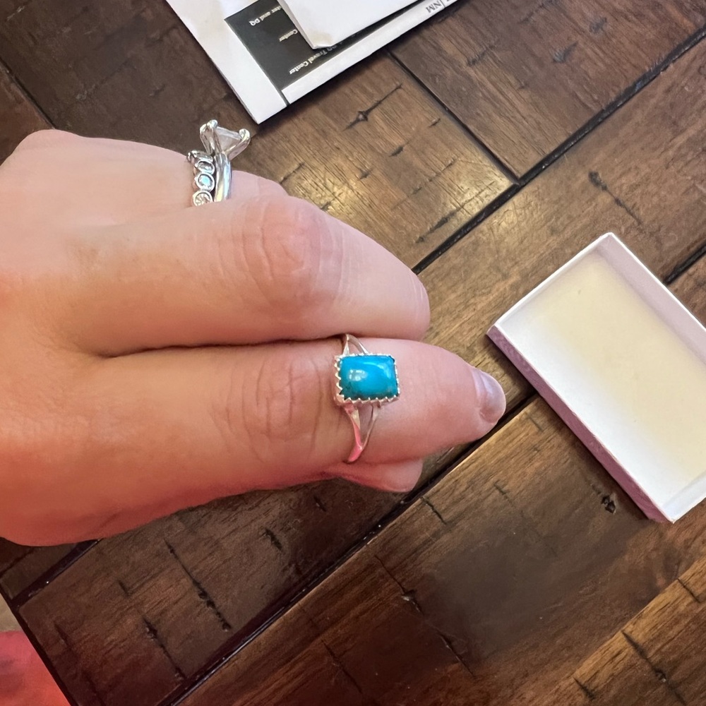 Genuine Turquoise + Sterling Silver Ring